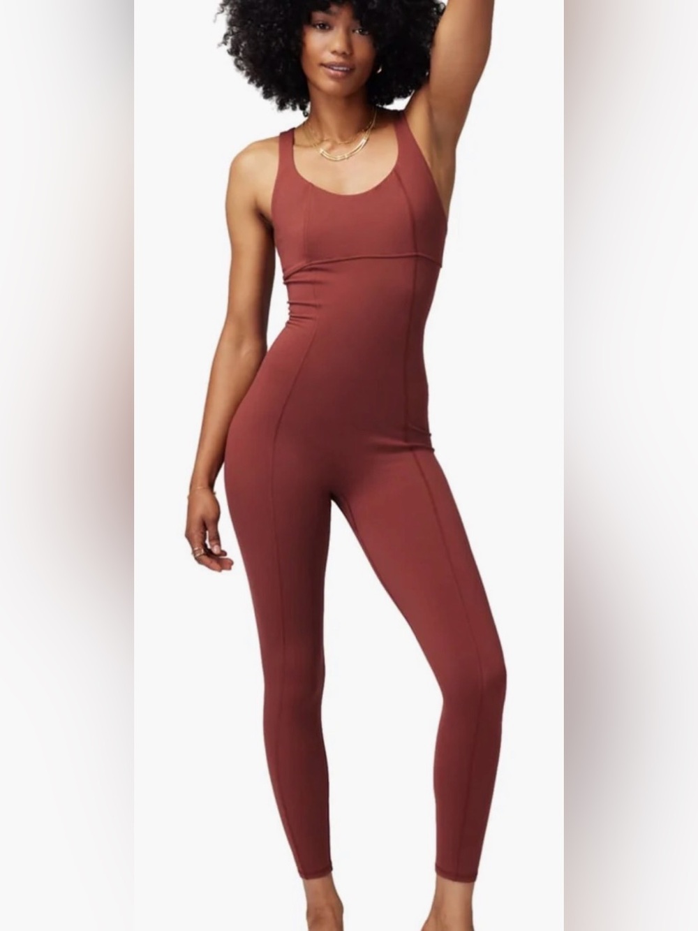 NWT Spiritual Gangster Flaunt Dream Tech Eco Jumpsuit XS Brown Yoga One Piece